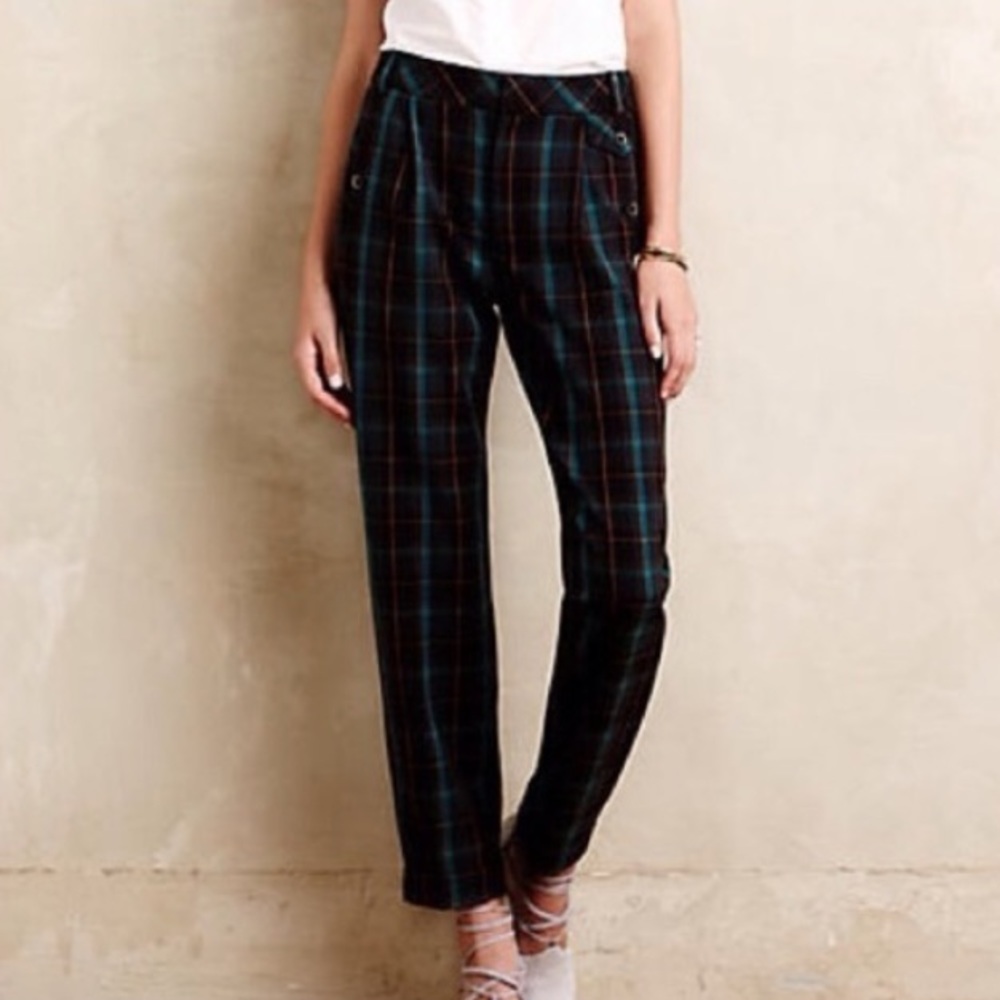 Anthropologie Size 6 Kames Tapered Plaid Pants